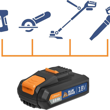 BLUE RIDGE 18V Cordless Drill Driver BR2809.1, Variable Speed Control, 21+1 Clutch Position, LED Light, 1 Battery Included - CLK Store