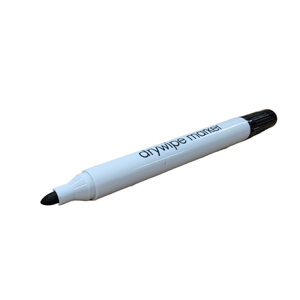 Drywipe marker with black cap on a white background