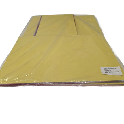 Packaged yellow sheets with a label on a white background