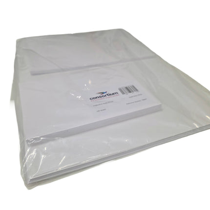 White envelopes with a visible brand label on a white background