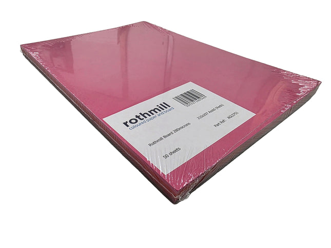 Packaged pink paper with Rothmill branding on a white background