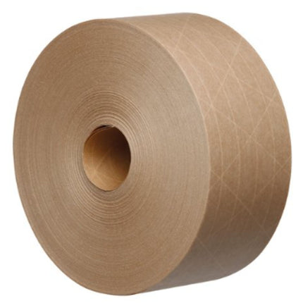 Roll of brown paper on a white background