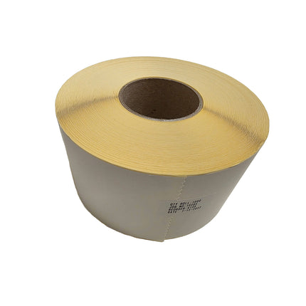 Roll of yellow and gray tape on a white background