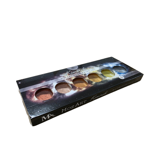 Makeup palette with color swatches on a white background