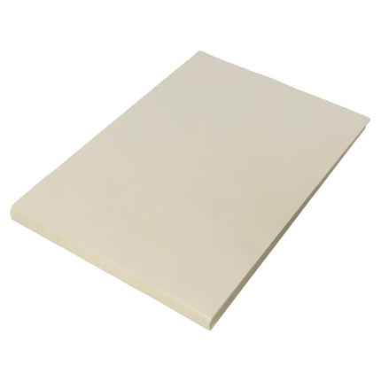 Beige rectangular foam pad on a white background