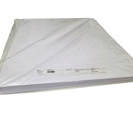 White envelope with a label on a white background