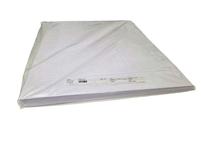 White envelope with a label on a white background