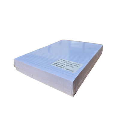 Stack of blue paper sheets on a white background