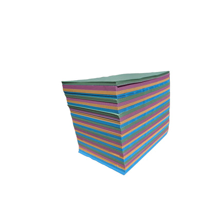 Colorful striped cube-shaped storage box on a white background