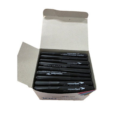 Box of consortium thin professional whiteboard markers pens