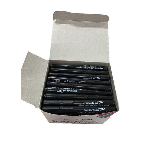 Box of consortium thin professional whiteboard markers pens
