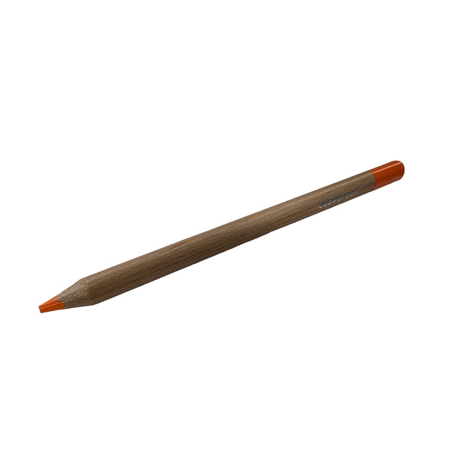 Brown colored pencil on a white background