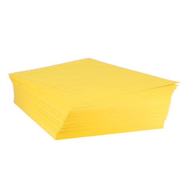 Stack of yellow envelopes on a white background