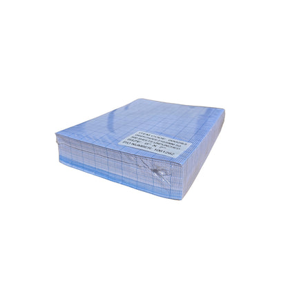 Blue filter pack with grid pattern on a white background