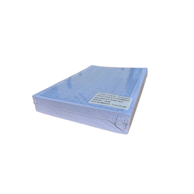 Stack of blue sheets with a label on a white background