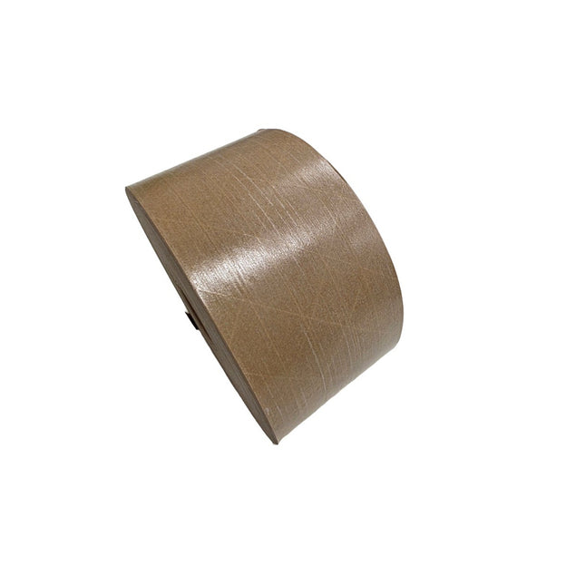 Roll of brown paper on a white background
