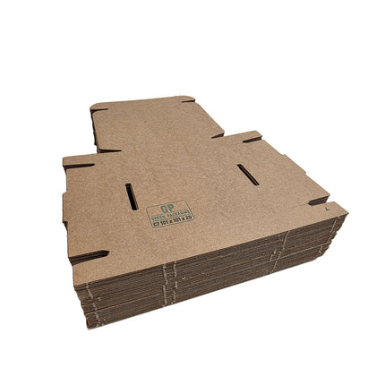 Stack of cardboard boxes on a white background