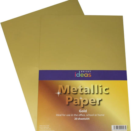 Gold metallic paper with 'Bright Ideas' branding on a white background