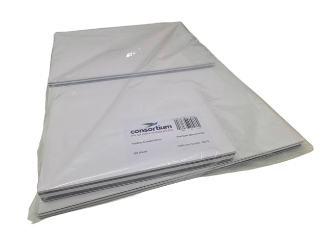 Stack of white paper with 'consortium' branding on a white background